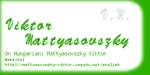 viktor mattyasovszky business card